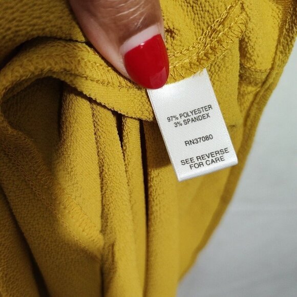 Cato Cold Shoulder Top Off the Shoulder Women Size M Yellow-Brown Short Sleeve - Picture 8 of 9